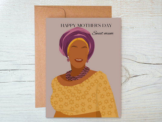 Black Mum African Mother's Day Card.