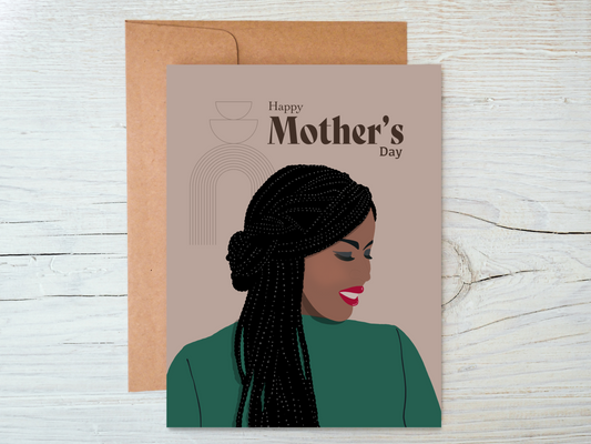 Black Mother With Braids Mother's Day Card