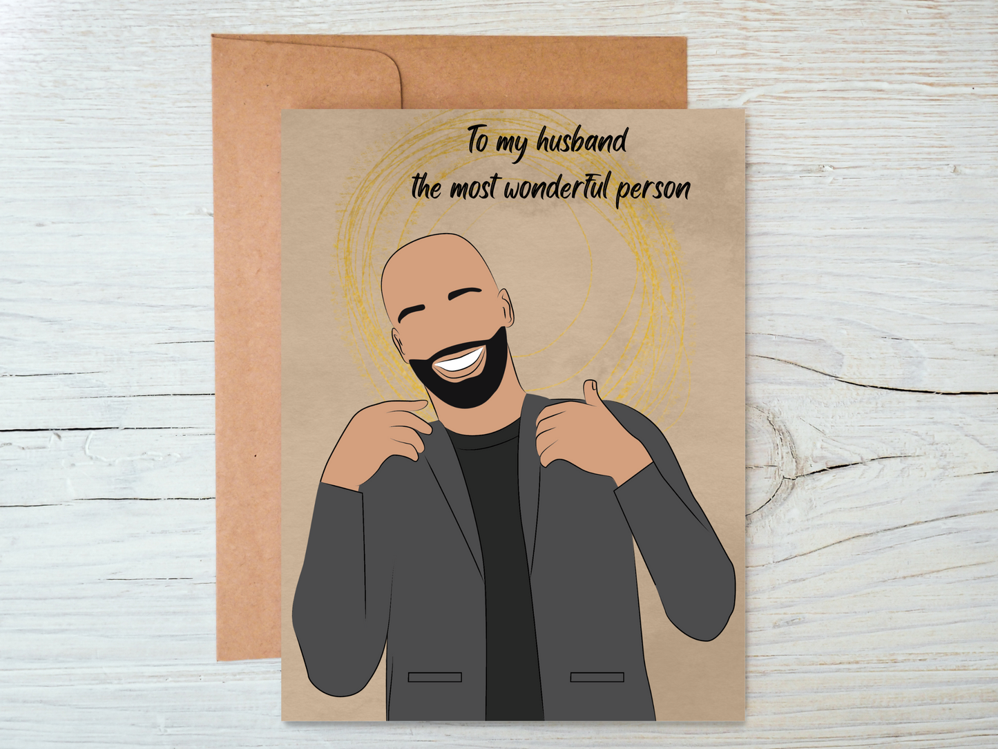 Black Man/ Husband Birthday, Father' Day Greetings Card