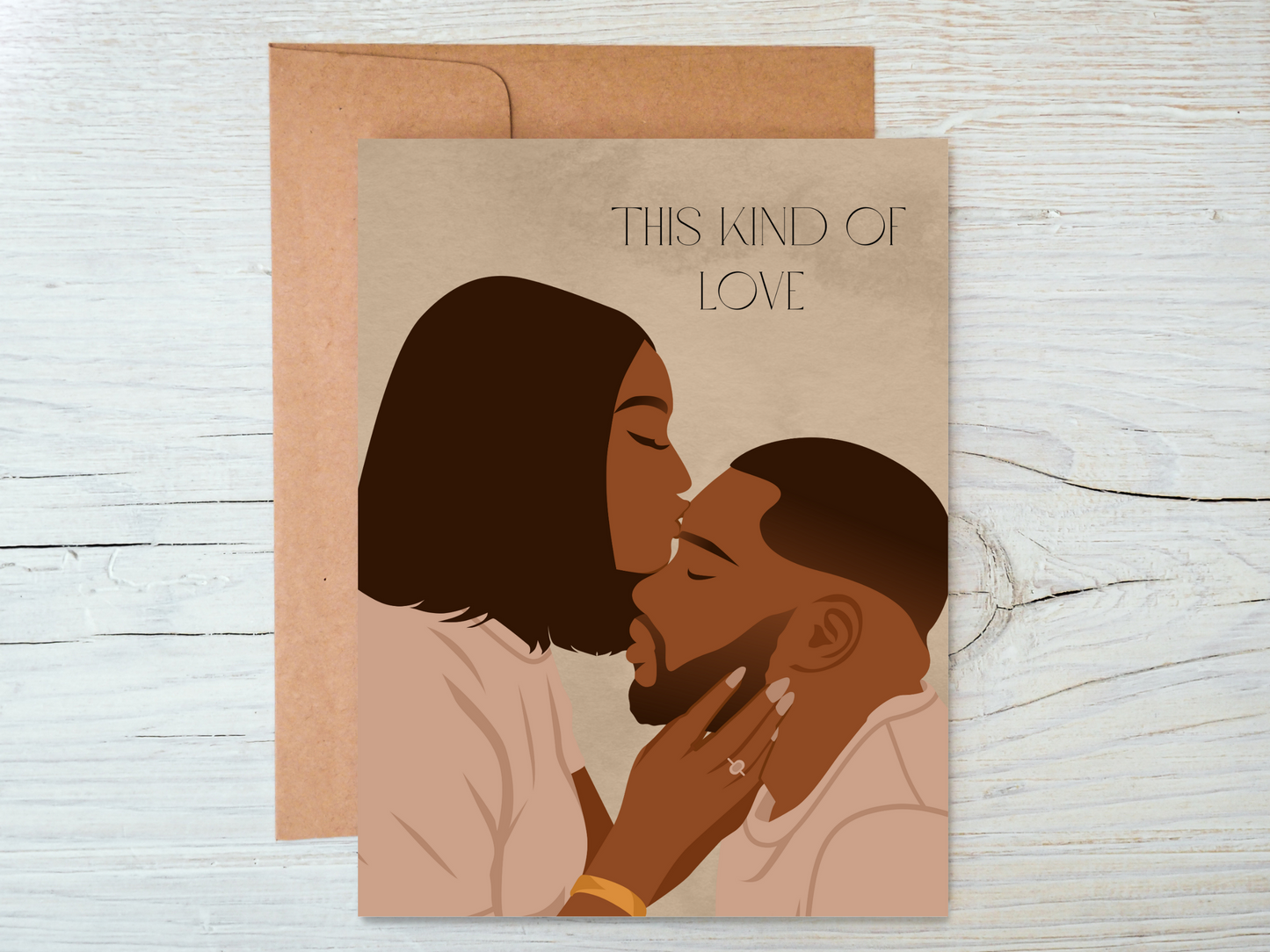 Afrocentric Valentine’s Day card celebrating Black love by Natis Creations UK