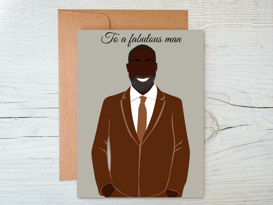 Fabulous Man Black Greeting Card