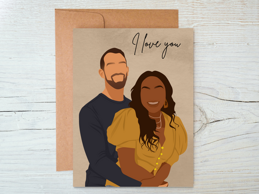 I Love You Interracial Couple Card