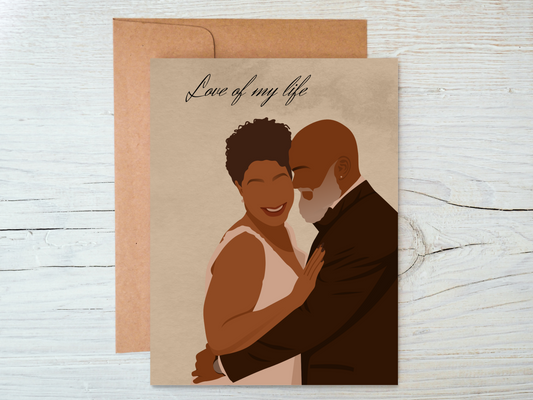 Love of My Life / Black Couple Valentines Day Anniversary Card