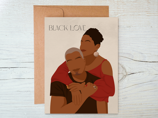 Black Love Couple Closeness Valentines Day Anniversary Card