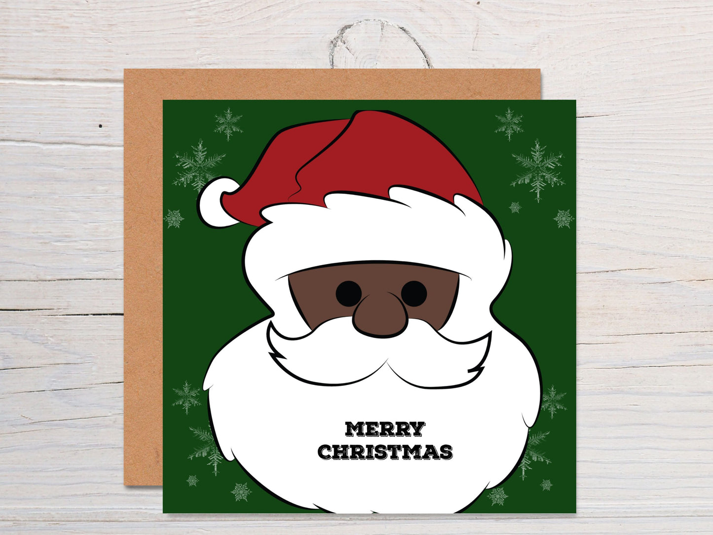 Christmas Santa Card, Black Santa