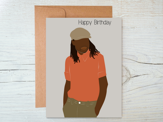 Black Man Birthday Card, Black Dreadlocks Man Birthday Card, Cards for Men