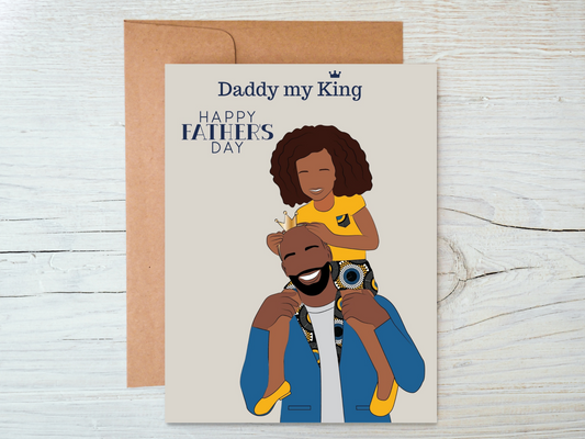 Black Dad And Daughter Father's Day Greeting Card