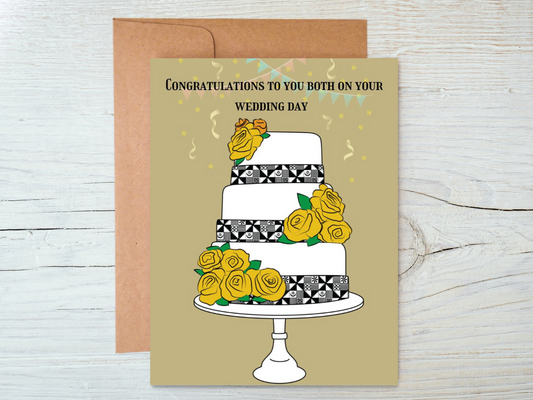 Kente African Inspired Wedding Cake Greeting Card