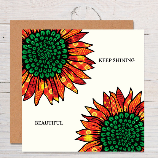 Keep Shining Sunflower Afrocentric Greeting Card
