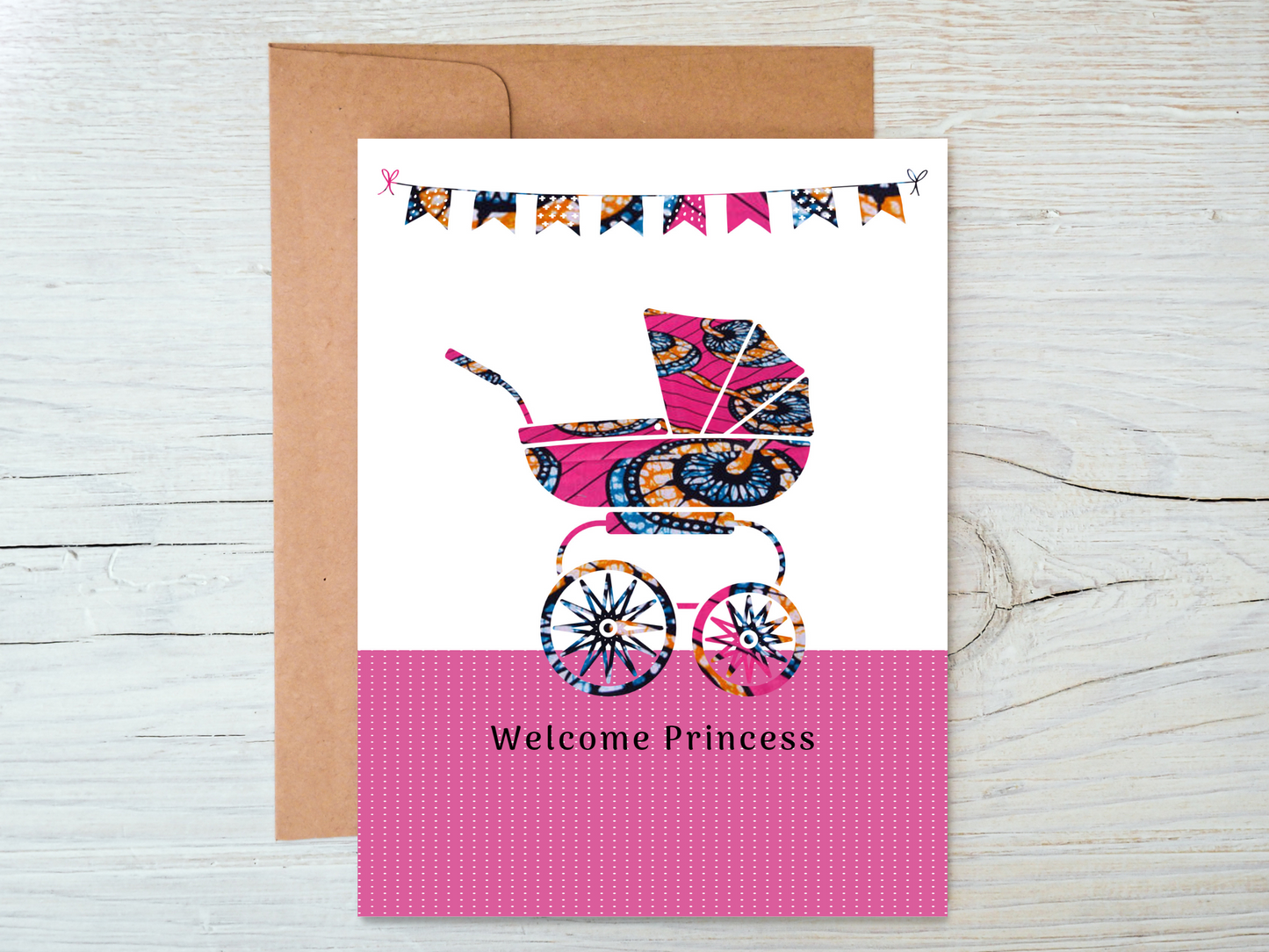 Welcome Baby inspired using African Prints. In Pink and Blue - Newborn