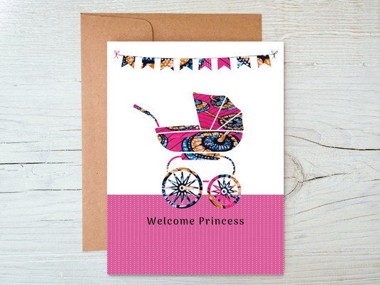 Welcome Baby inspired using African Prints. In Pink and Blue - Newborn