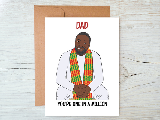 One in a Million Black Dad Fathers Day Greeting Card