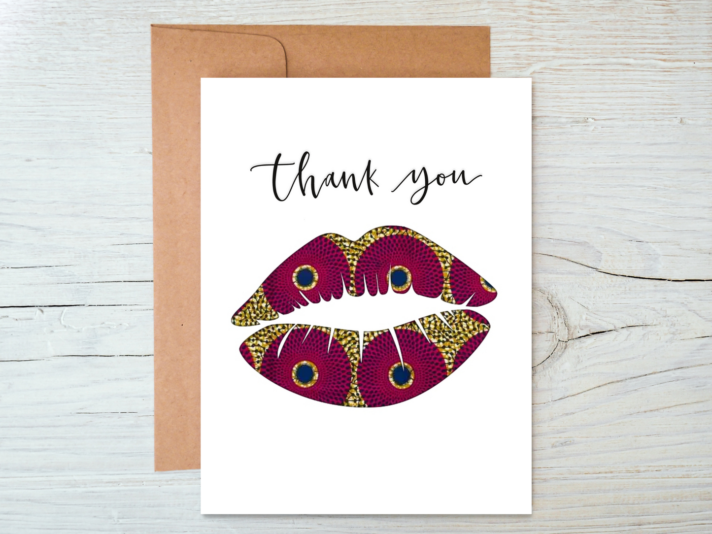 Lips Thank You Card