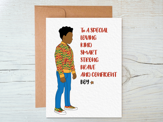 Black Boy Birthday Affirmation Card - Cards for Children