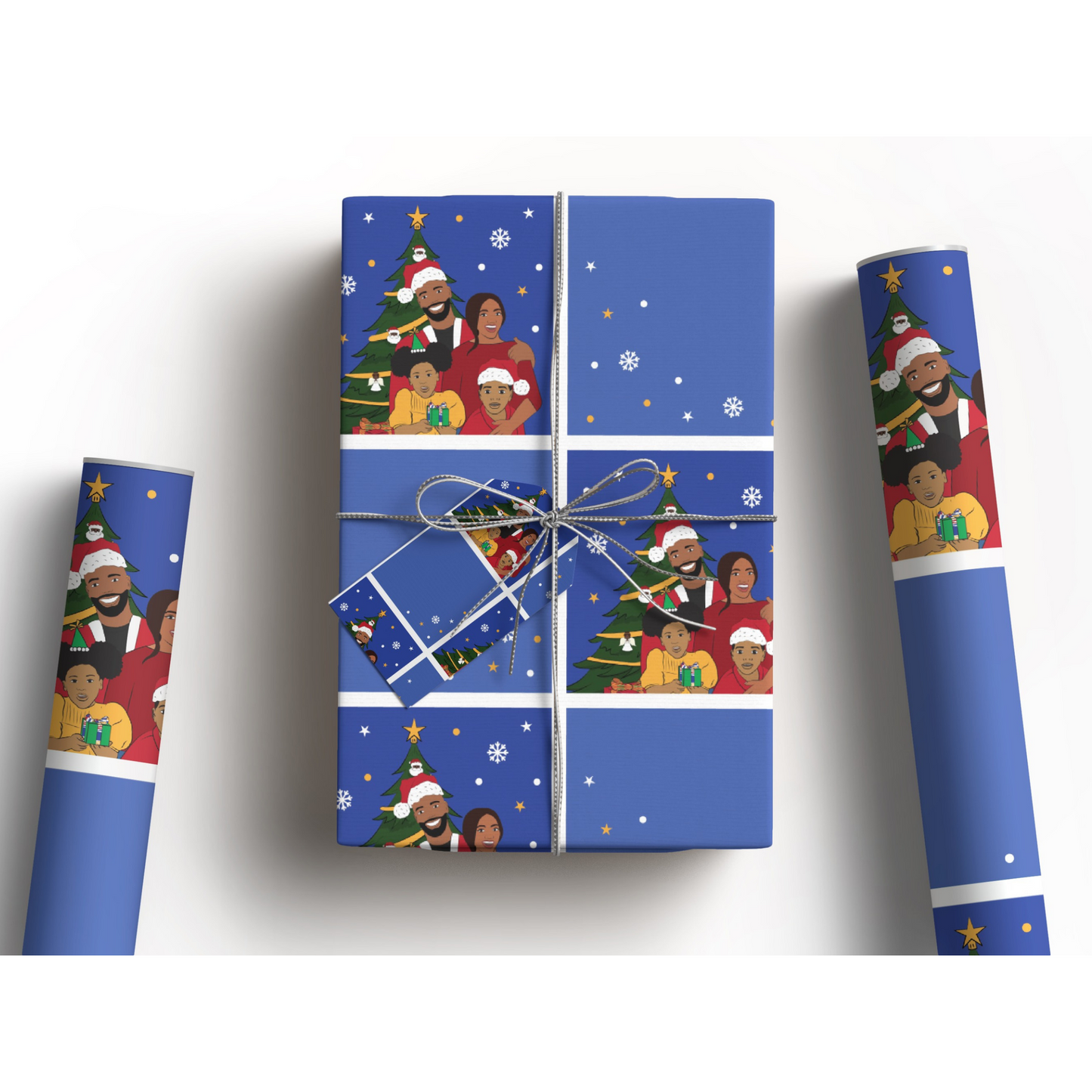 Black Family Christmas Gift Wrapping paper