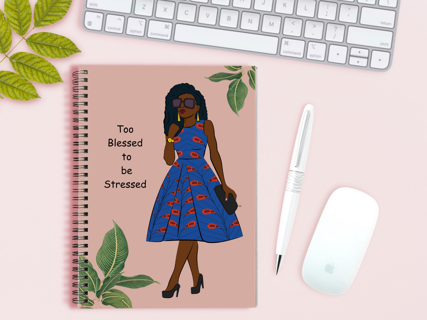 Too Blessed To Be Stressed Afrocentric Black Woman A5 Notebook