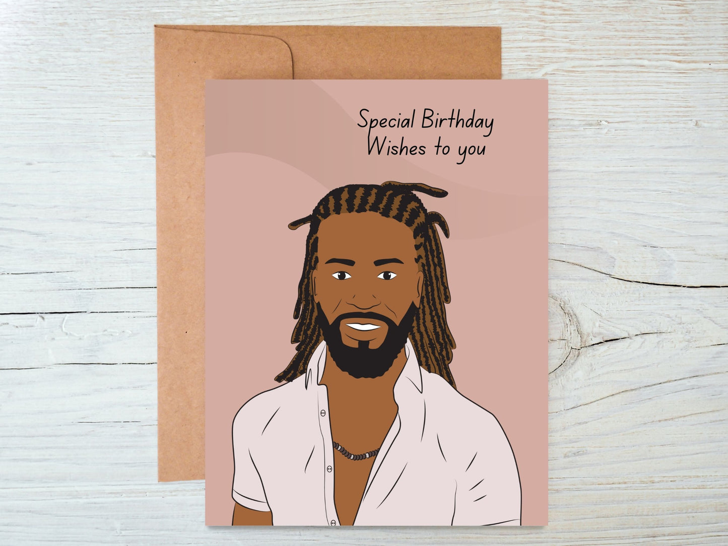 Black male with locs greeting card