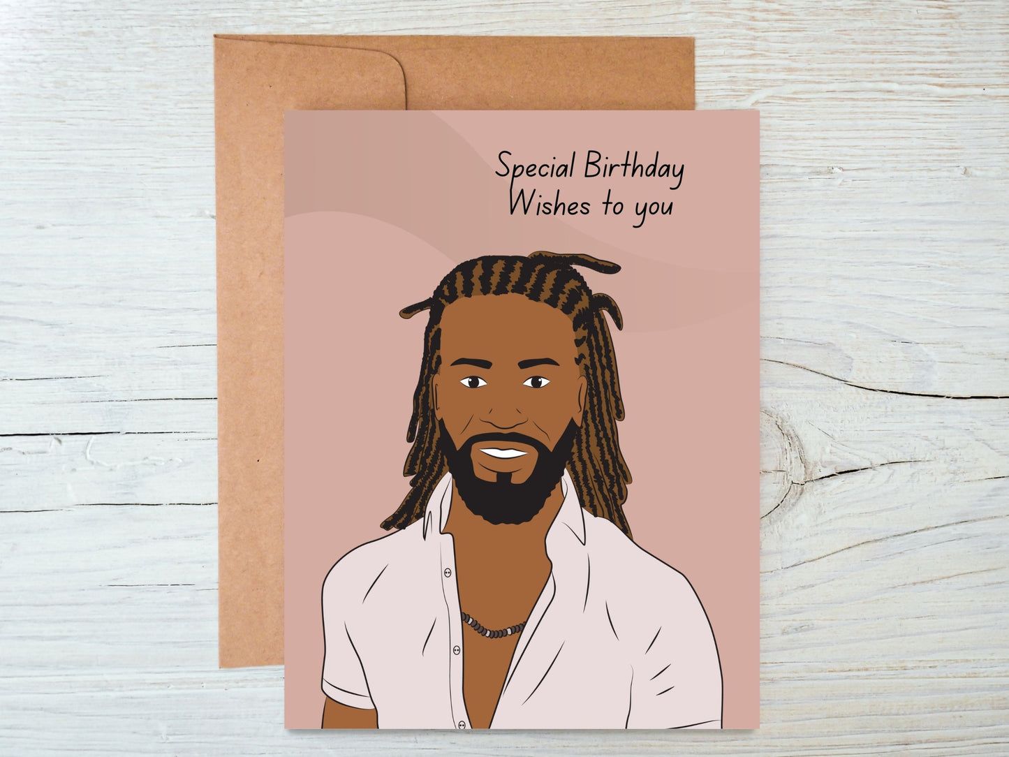 Black male with locs greeting card
