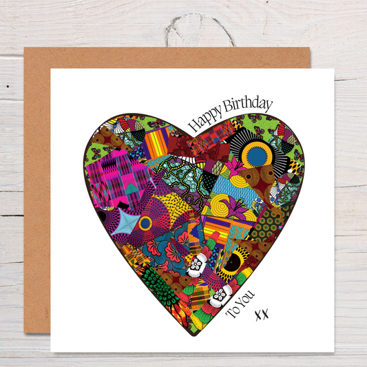 Heart Birthday Afrocentric Print Greeting Card