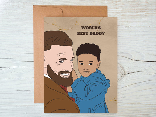 Worlds best daddy  fathers day and birth greeting card