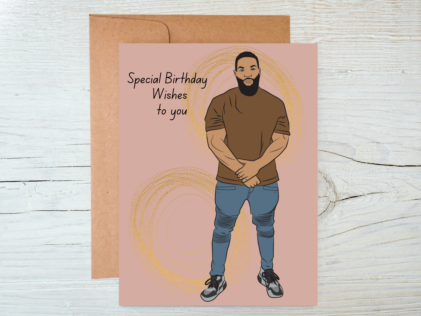 Nathaniel Black Fitness Man Greeting Card