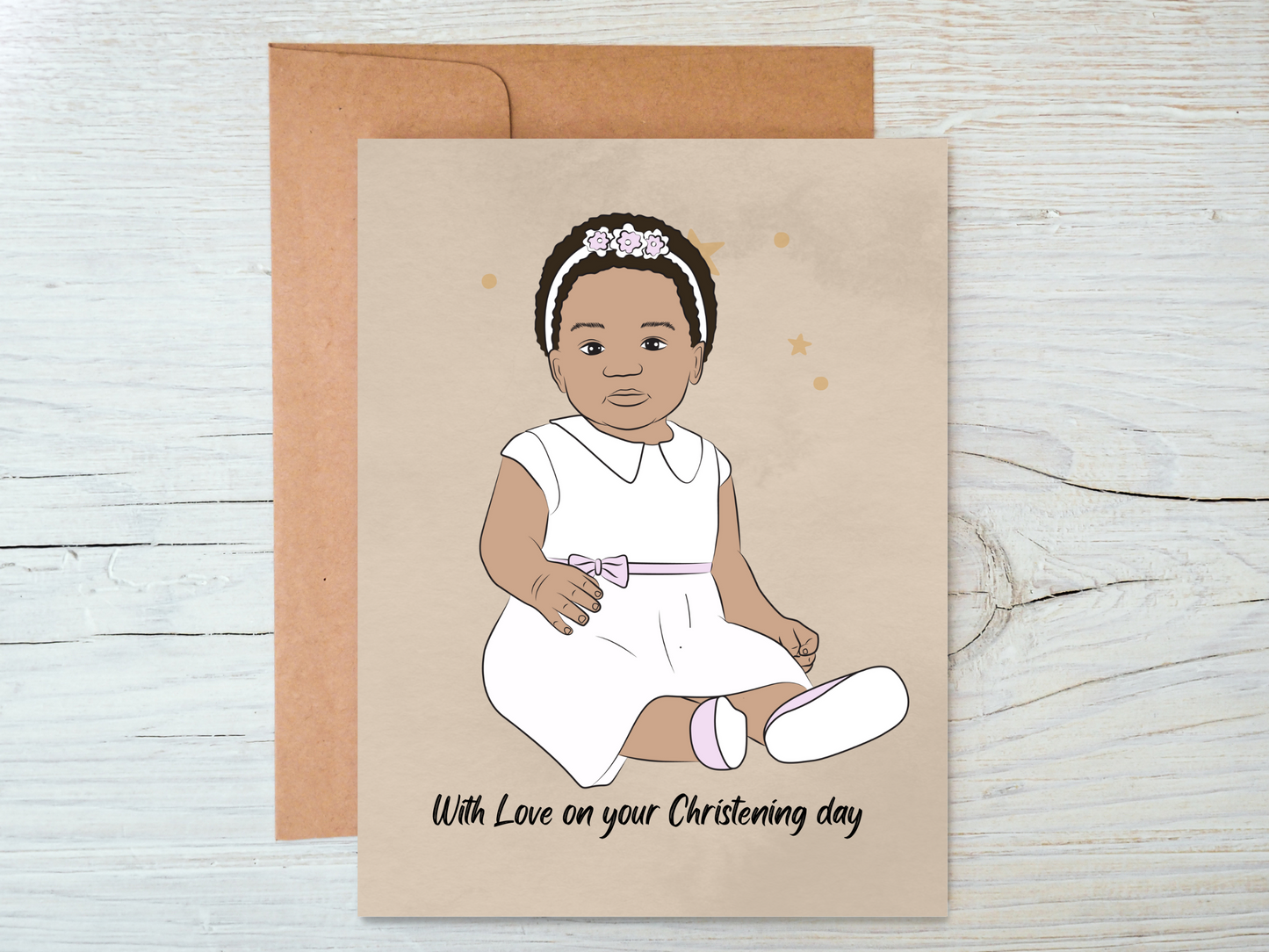 Black Baby Christening Cards