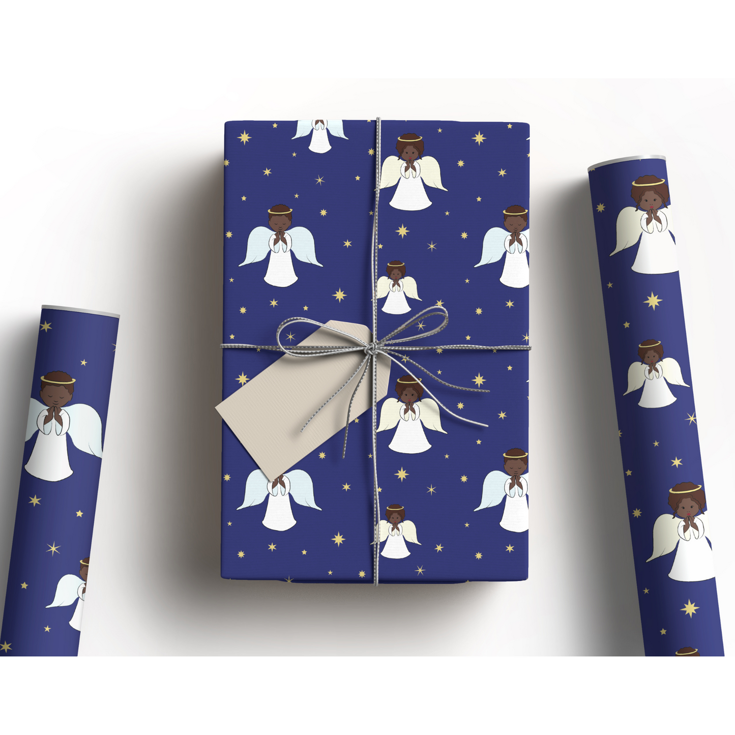 Black angles christmas gift wrap