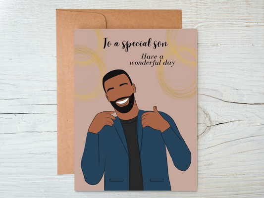 Special Son Black Greeting Card