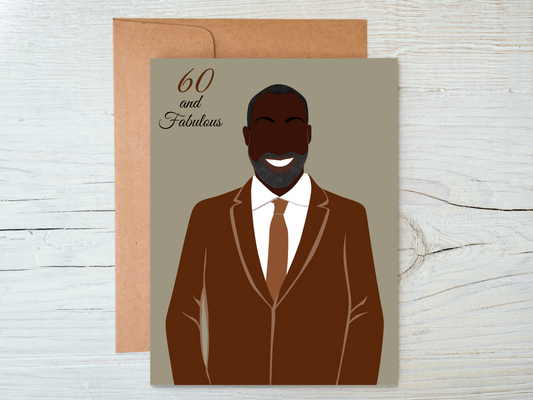 Milestone Age Black Man 60th Birthday Greeting Card