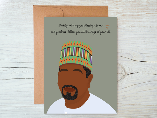 Black Fathers Day African Dad Card