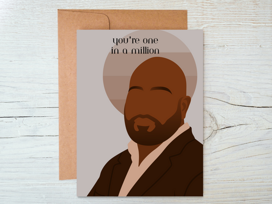 Birthday Greeting Card For Black Dad, You're One In A Million Black/ Fathers Day Card