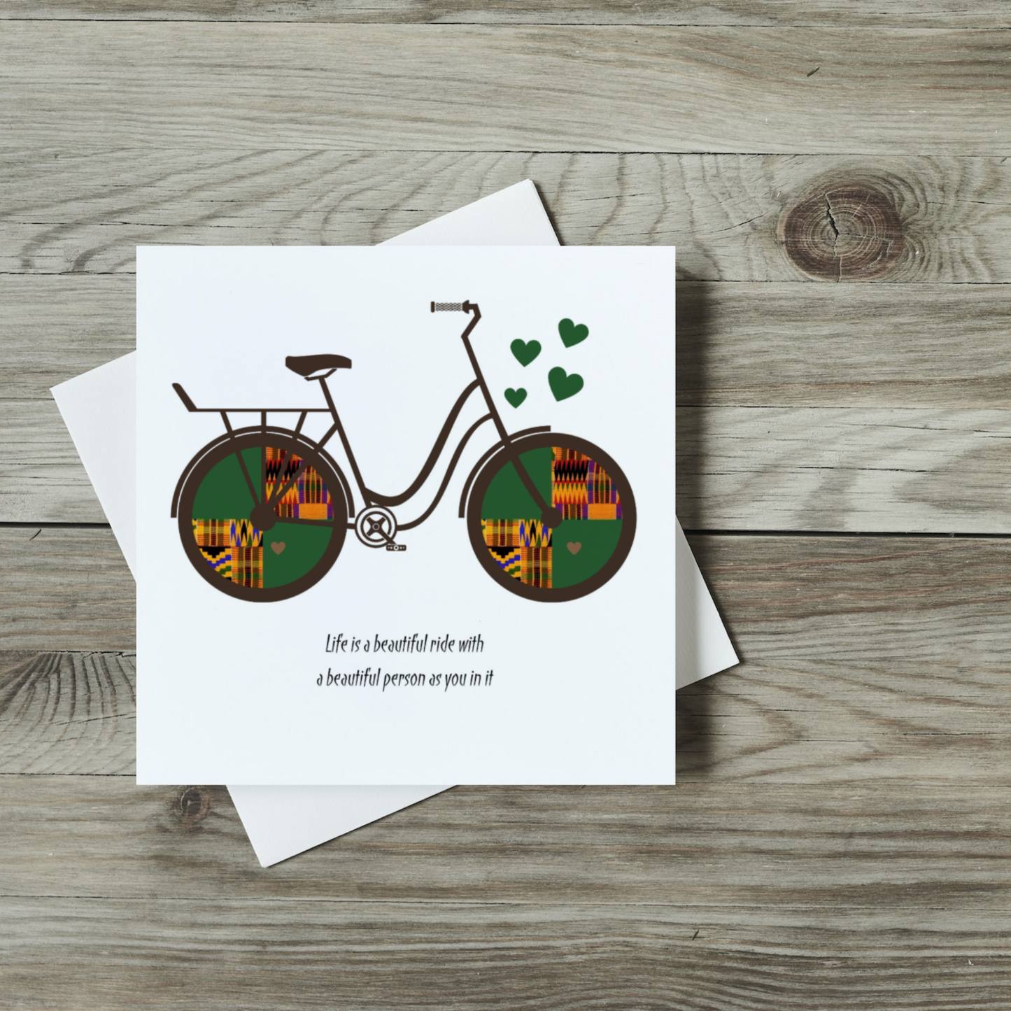 Life Is A Beautiful Ride Bicycle Afrocentric Birthday Greeting Card