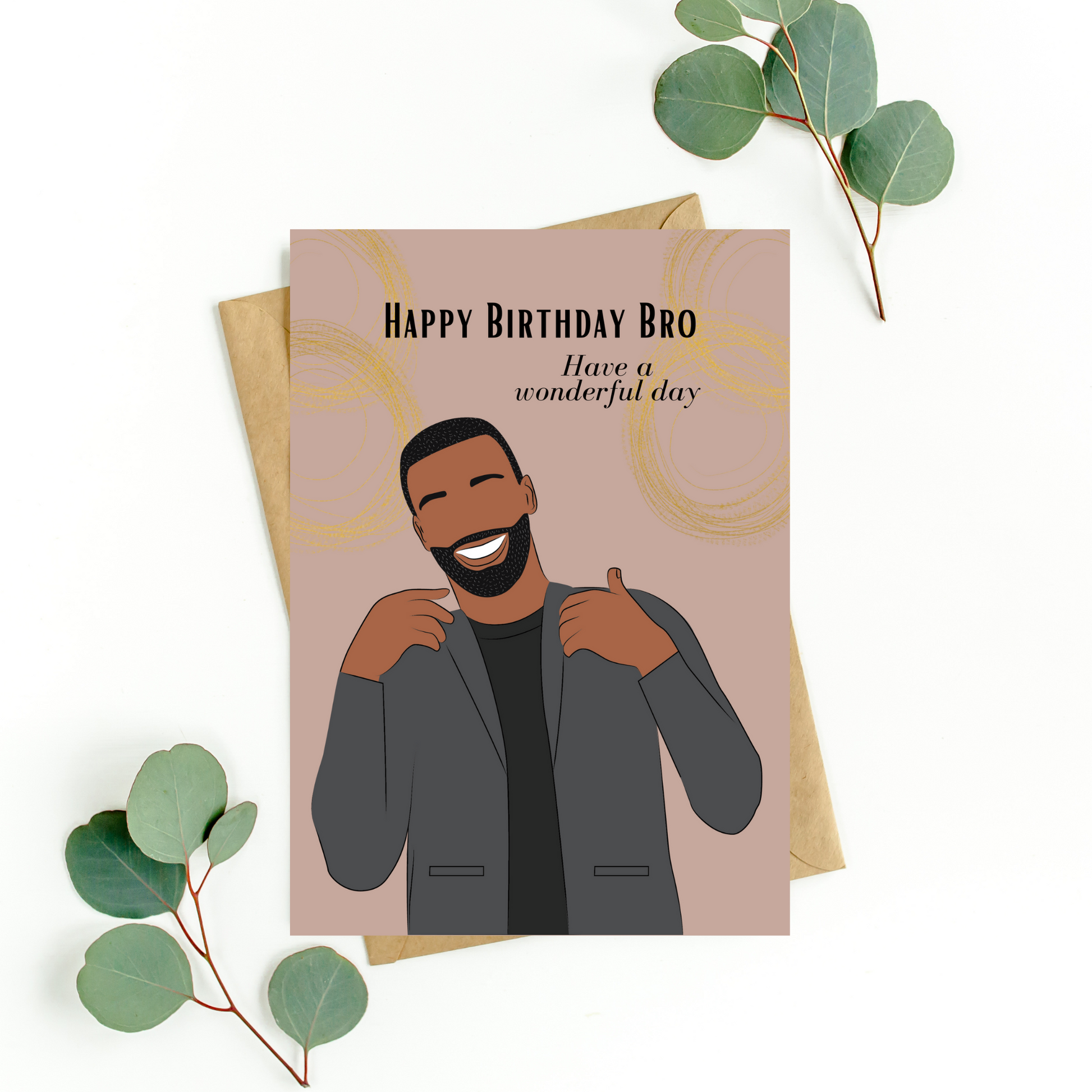 happy birthday bro greeting card
