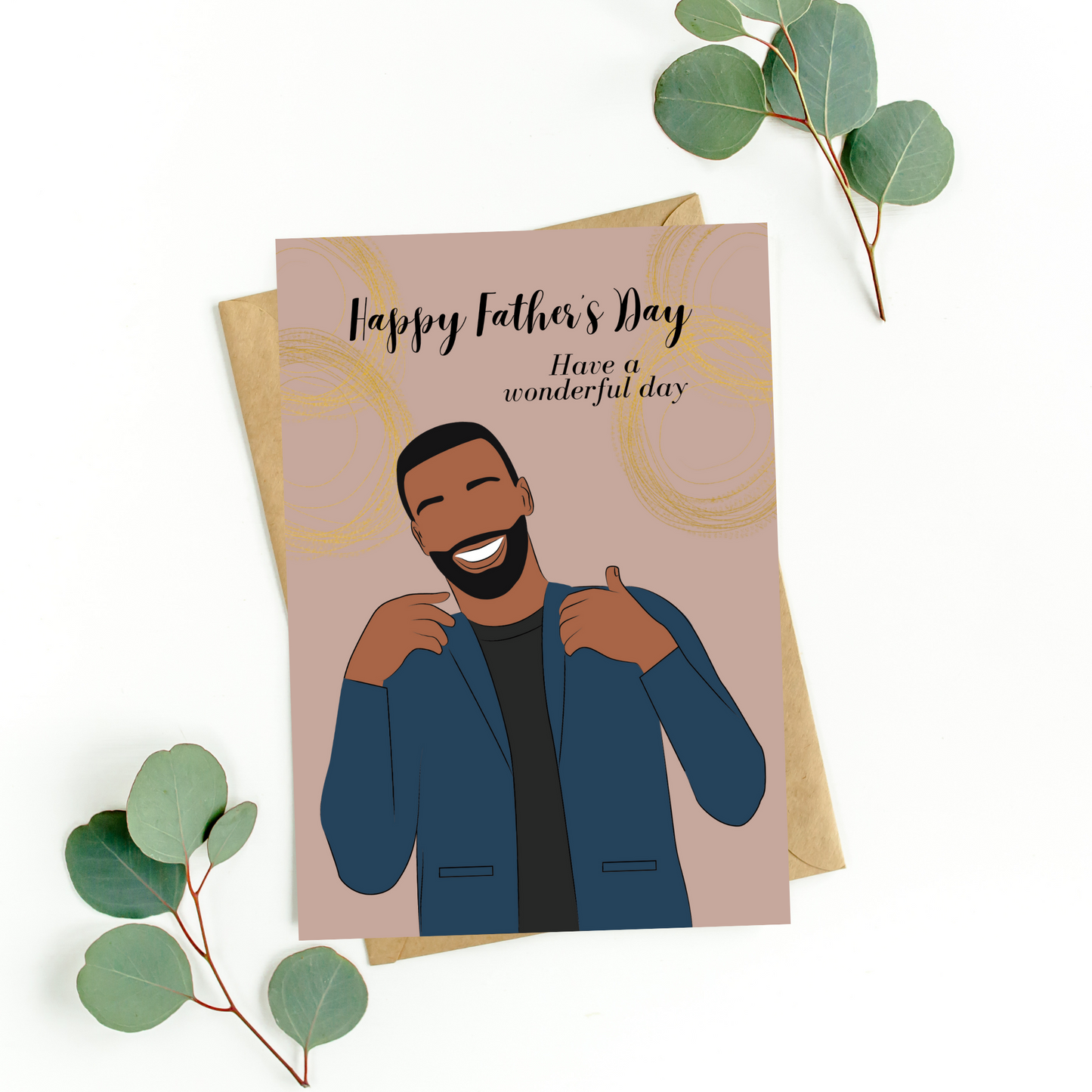 Happy fathers day greeting Card black man card