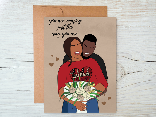 Black couple valentines card