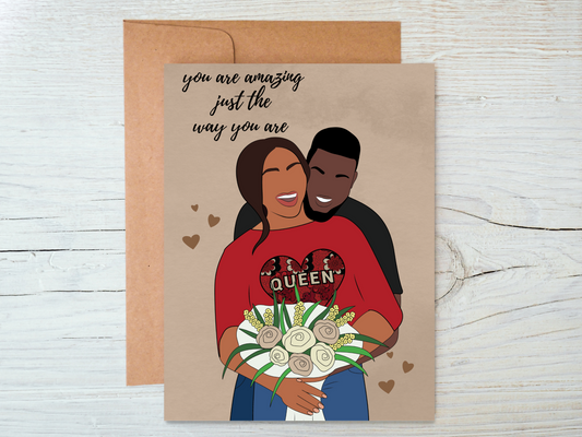 Black couple valentines card 