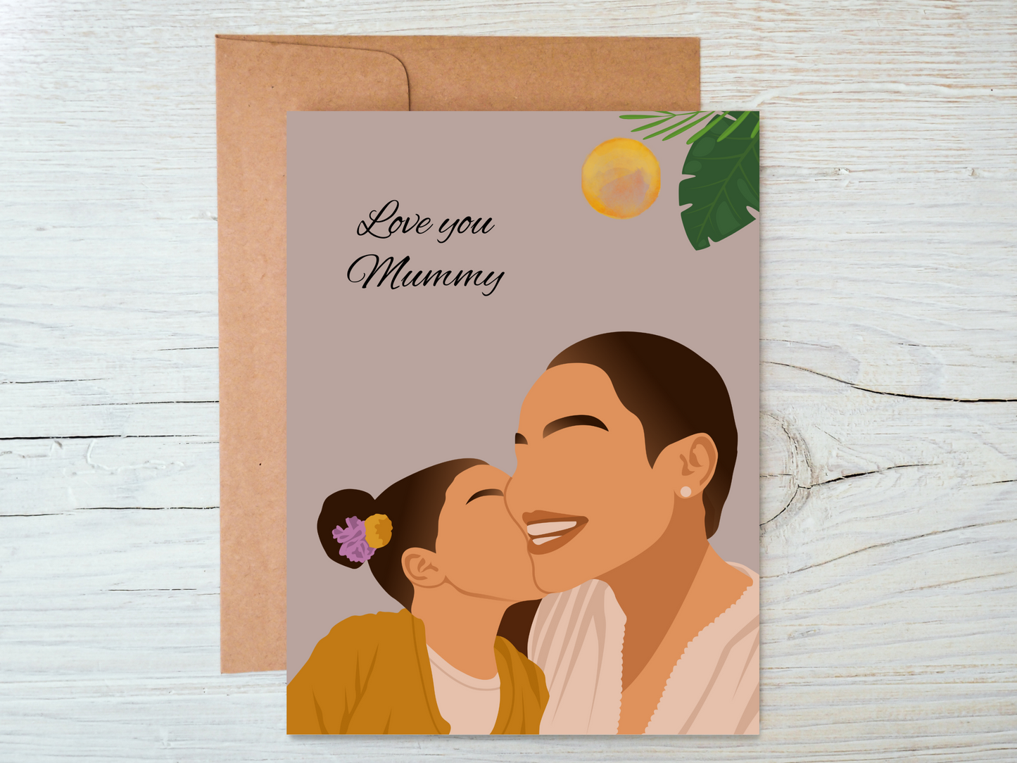 Black Mother And Young Daughter Mother's Day Card.