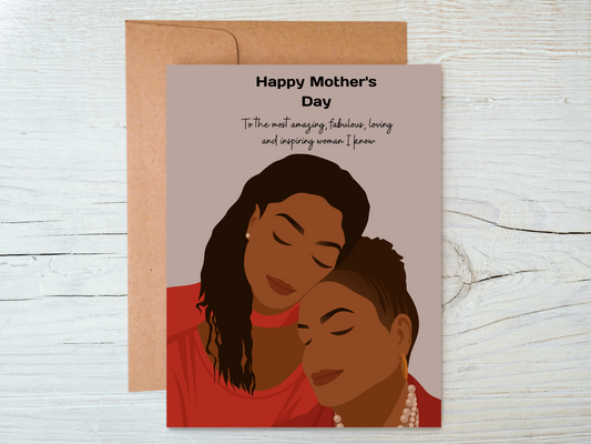 Black Mother And Adult Daughter Mother's Day Card.