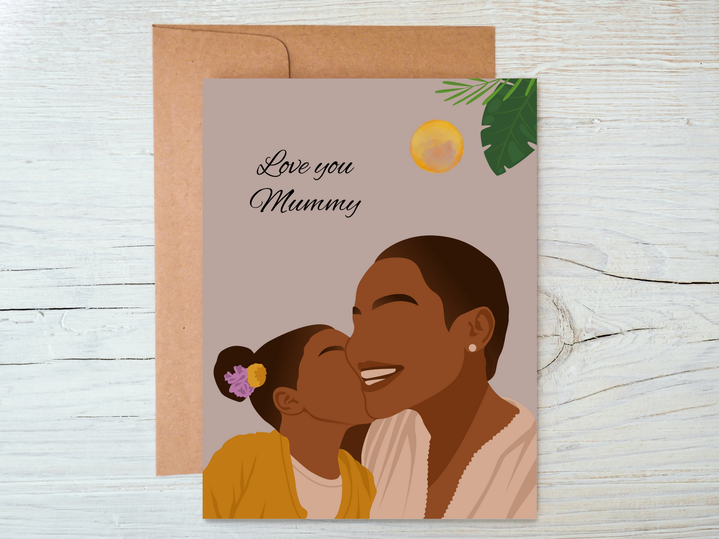 Black Mother And Young Daughter Mother's Day Card.