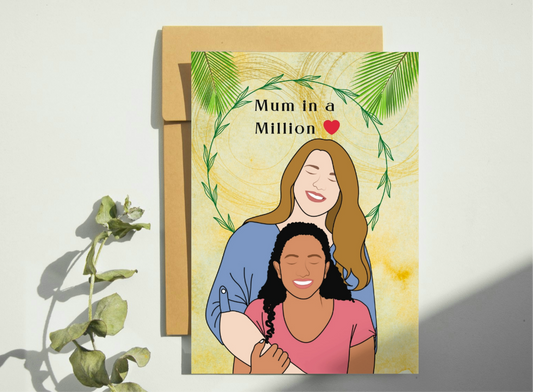 Mum and Young Mixed Race Daughter Greeting Card