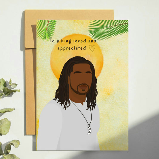 Black man with locs birthday card