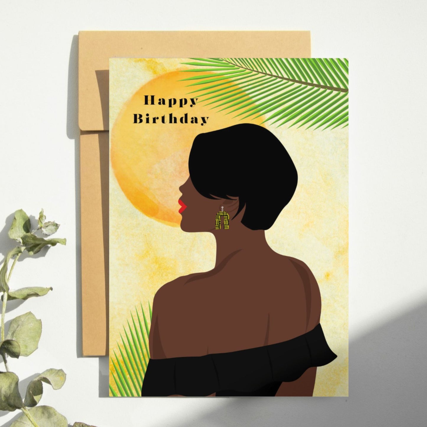 Black woman happy birthday card, perfect for sister granddaughter. God daughter cousin, niece, and wife.