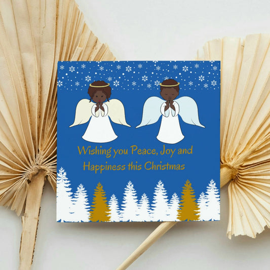 Christmas Black Angels Greeting Card