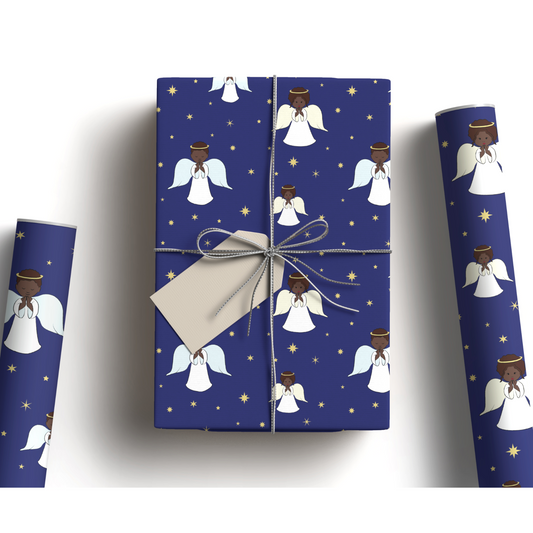 Christmas Black Angels Luxury Wrapping Paper