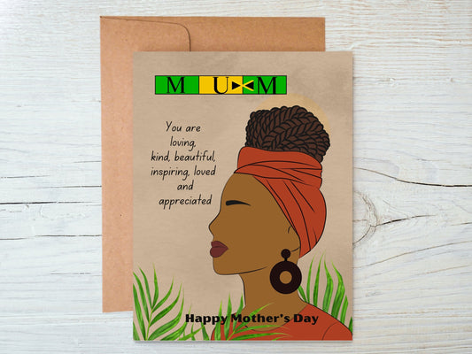 Black mothers Day cards for Jamaican mother