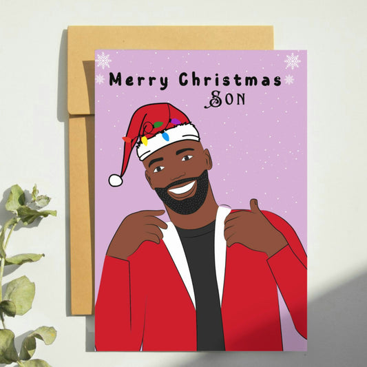 Son black woman Christmas cards