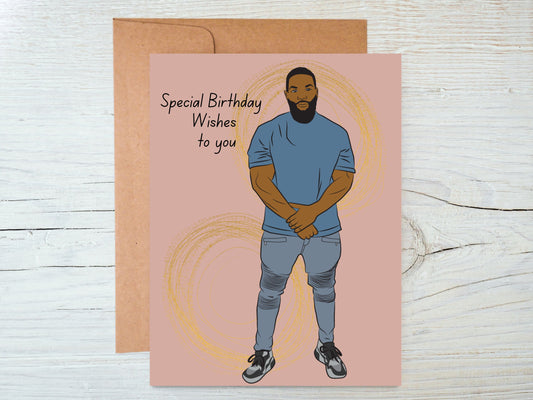 Nathaniel Black Fitness Man Greeting Card