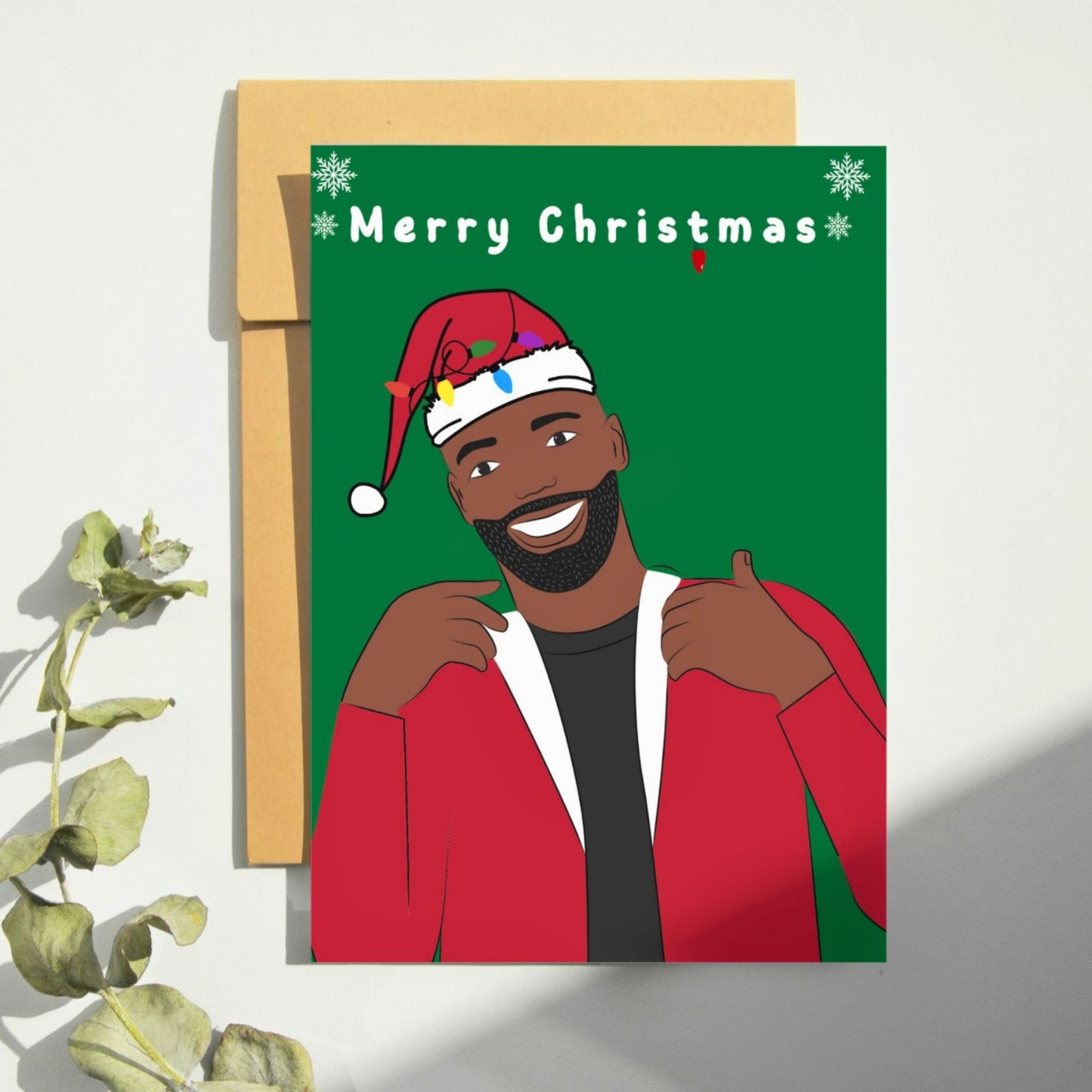 Festive Black Male Christmas Card