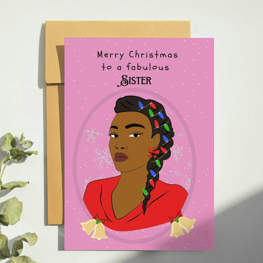 Sister black woman Christmas cards