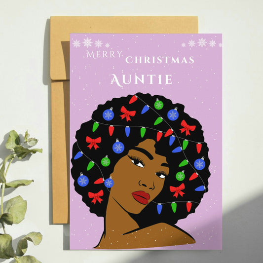 Auntie Christmas cards,black woman